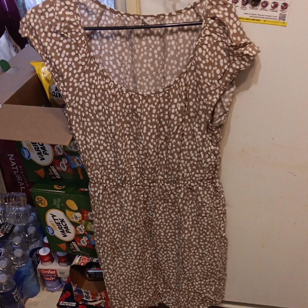 Old Navy Brown Tan Flutter Sleeve Sundress